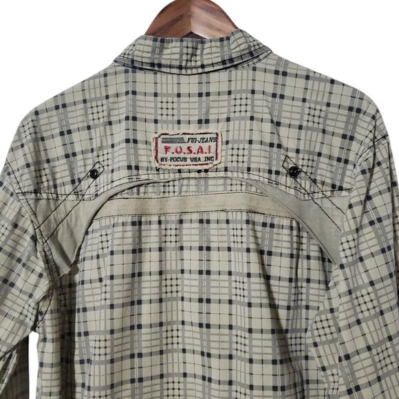 Vintage Fusai Button Up Shirt Size L Y2K Cyber Goth Grunge Mens - Picture 7 of 13